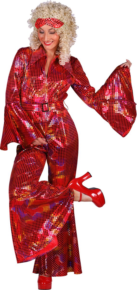 Catsuit disco dame rood | Disco 80/90 | Maat M